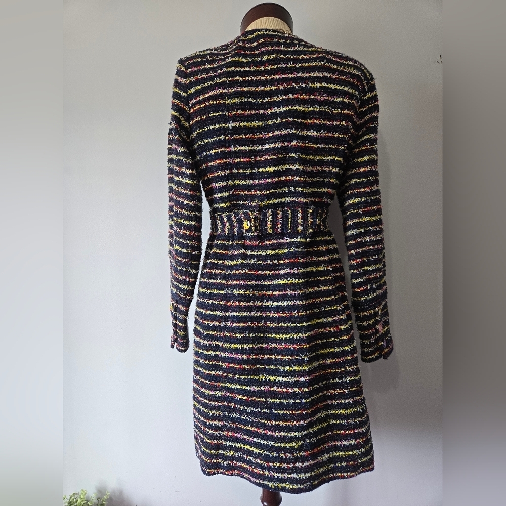 Cabi Headliner Multicolor Striped Long-Sleeve Knit Jacket With Floral Buttons. - Picture 7 of 15